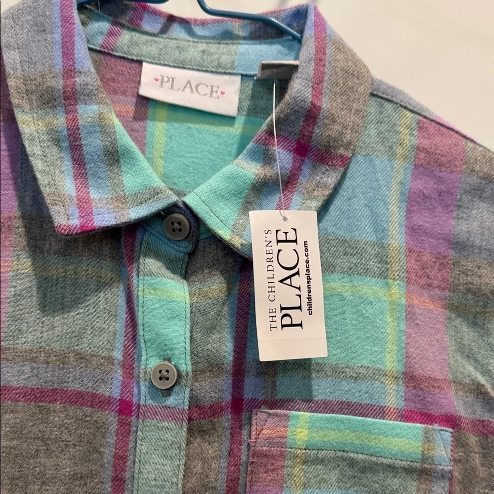 The Children's Place Multicolor Plaid Flannel Button-Down Shirt